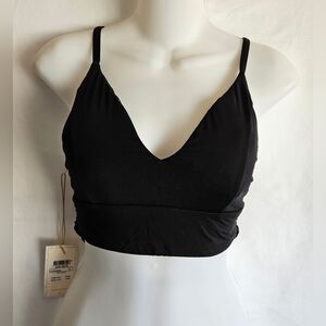 Maaji Activewear Black Wrap Sports Bra Tie Back Adjustable Straps NWT Size M
